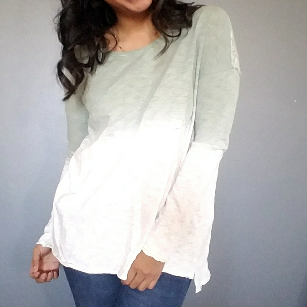 SAGE IVORY OMBRE CROCHET SHOULDER TOP - Picture 2 of 5